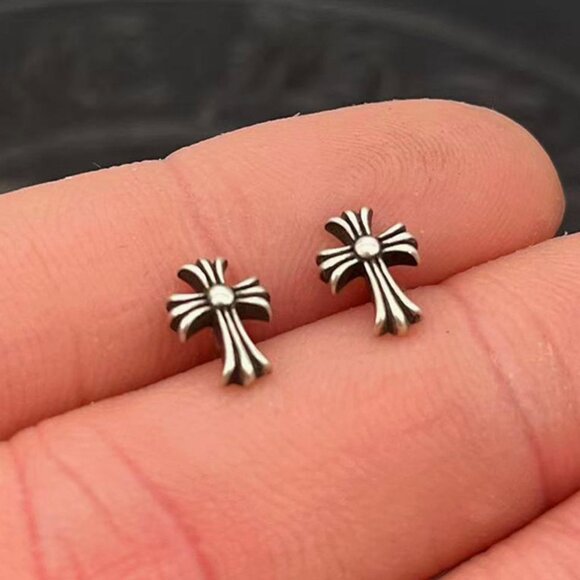 Chrome Hearts Classic Cross Stud Earrings - Picture 1 of 5